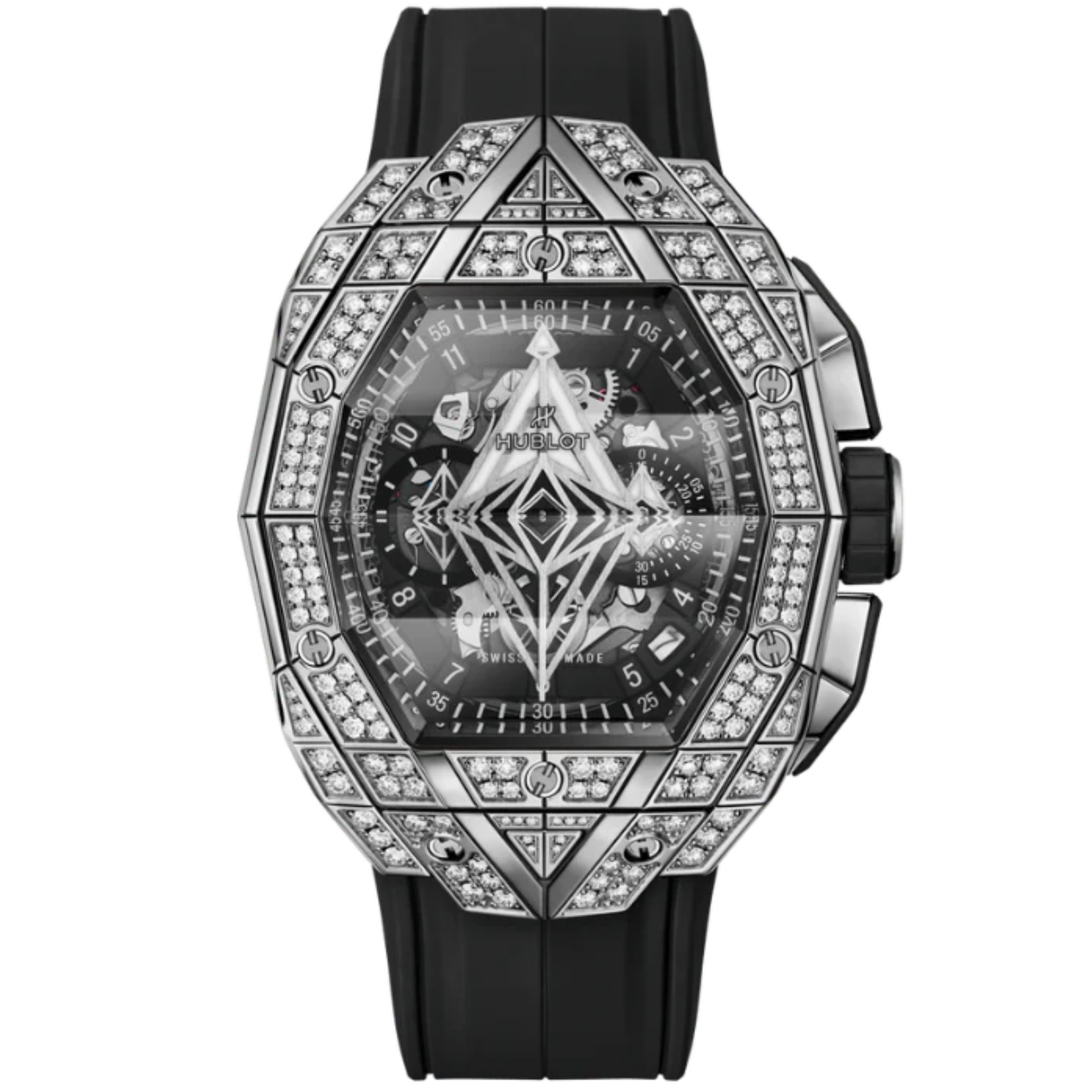 SPIRIT OF BIG BANG 42 MM SANG BLEU TITANIUM PAVÉ