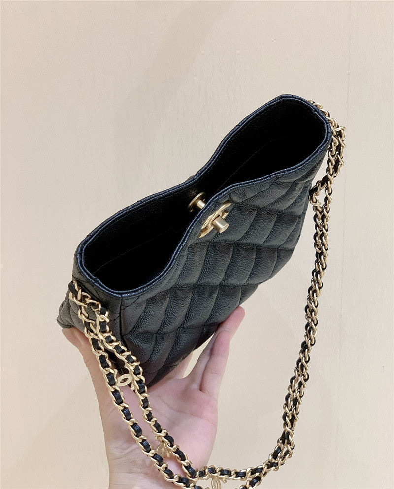 Chanel Inspired 22S Pearl Crush Sling Hobo Bag