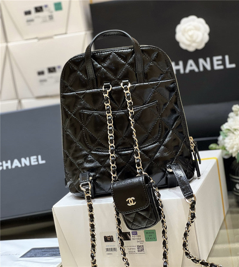 Chanel Inspired Chain Leather Backpack