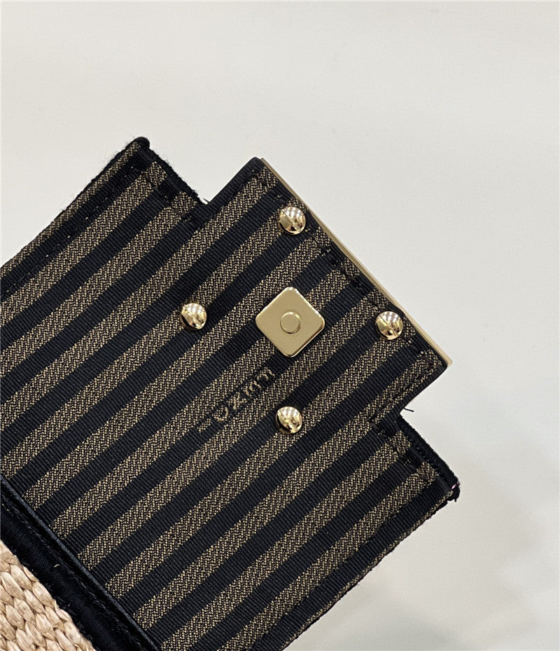 Fendi Inspired Nano Baguette Charm Raffia Bag