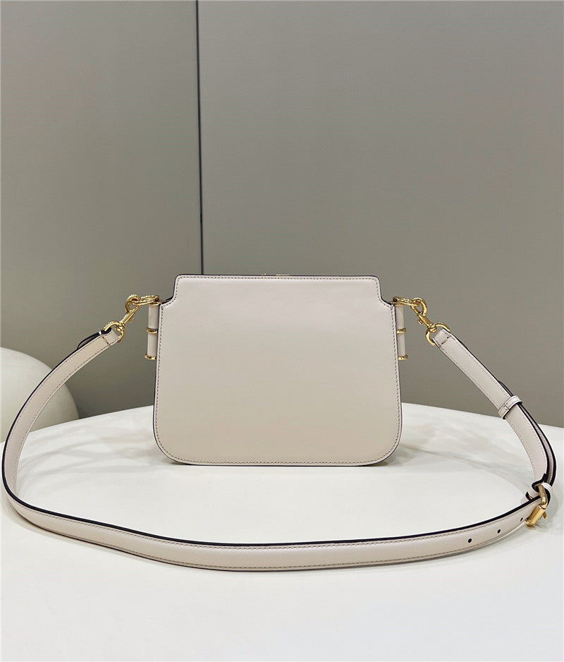 Fendi Inspired Touch Ivory and Python Print Leather Bag