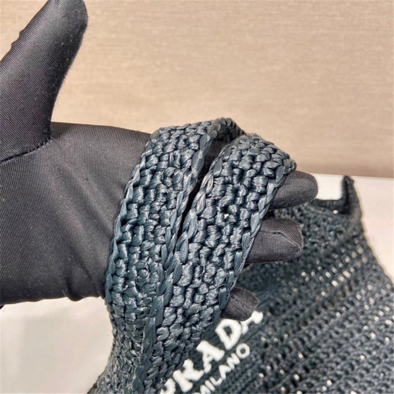 Prada Inspired Crochet Raffia Hobo Bag