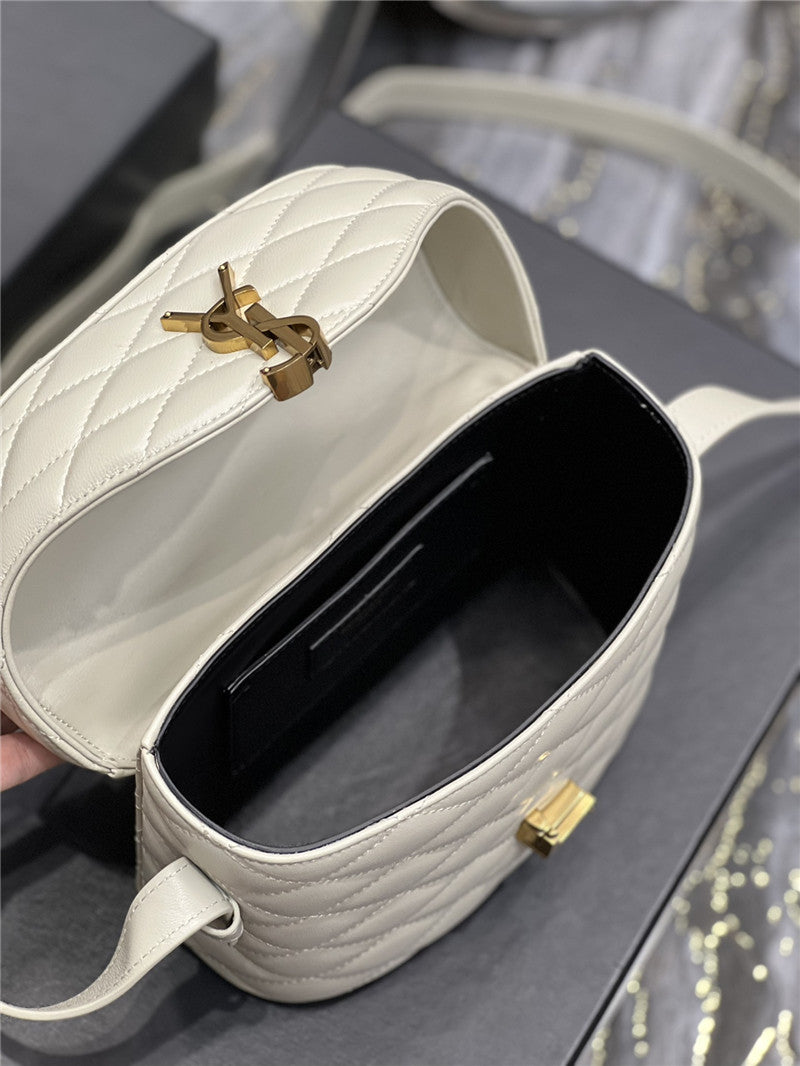 YSL Inspired June Box Leather Shoulder Bag