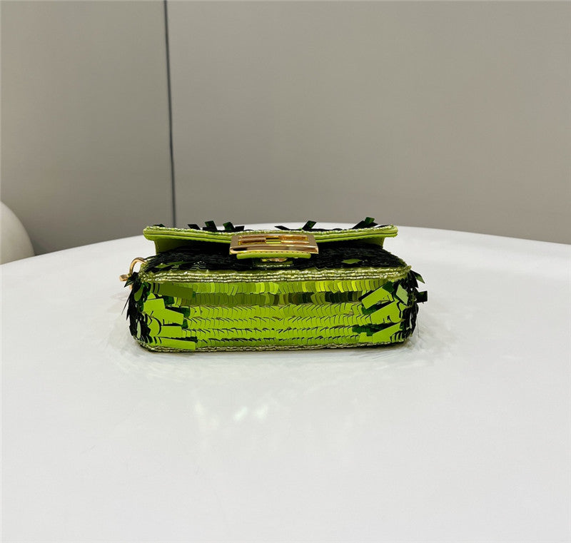 Fendi Inspired Baguette 223 Sequin Acid Leather Bag