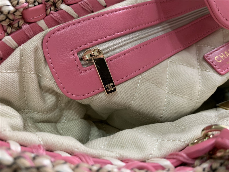 CHANEL inspired Mixed Fibers Calfskin Crochet Small bag