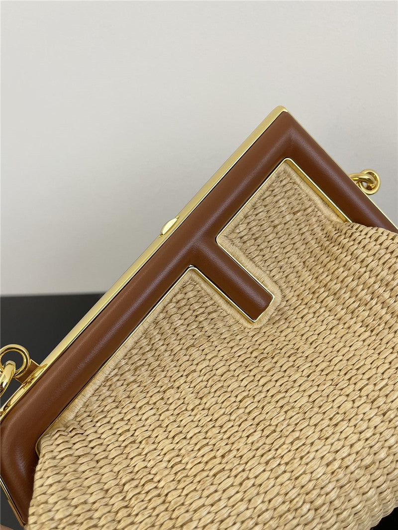Fendi Inspired Sunshine Raffia Tote Bag
