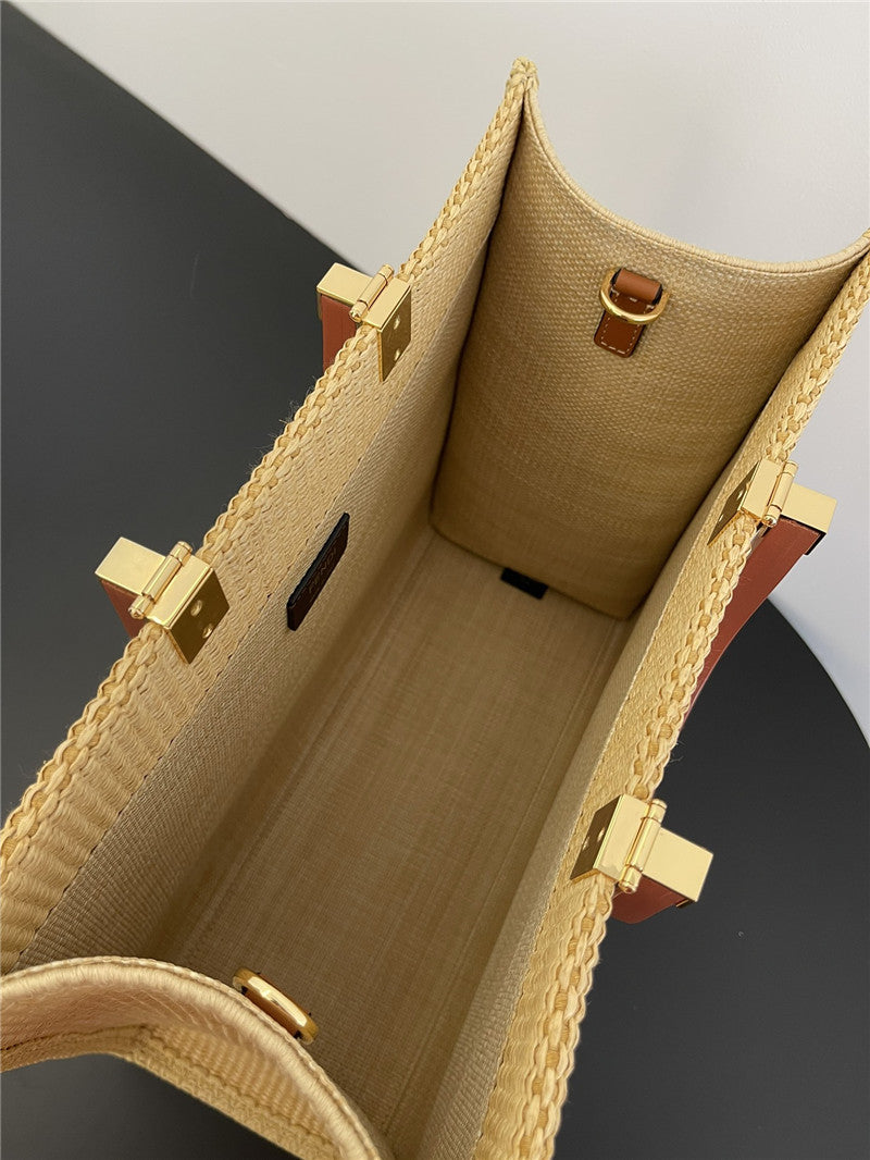 Fendi Inspired Sunshine Raffia Tote Bag