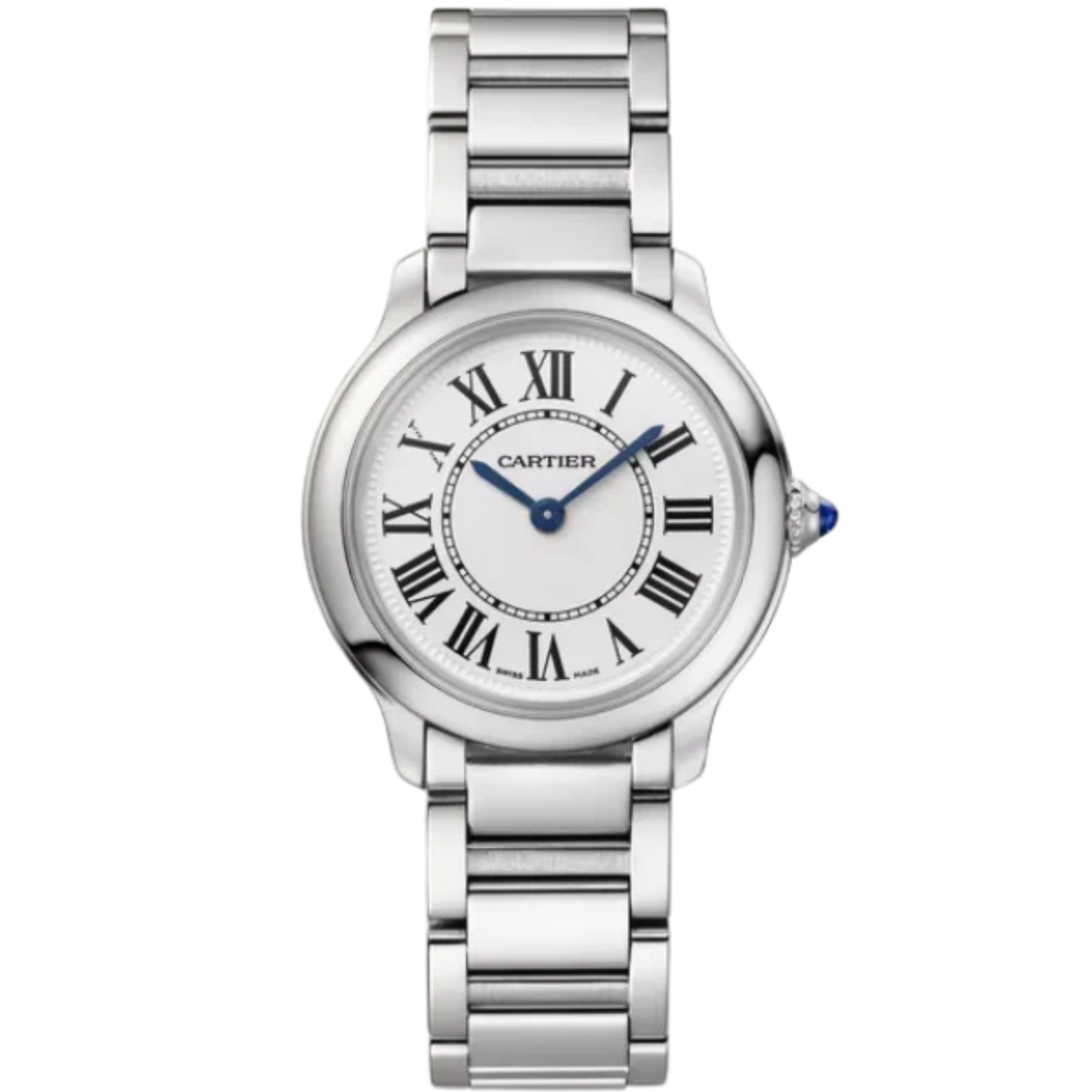 RONDE MUST DE CARTIER 29 MM STAINLESS STEEL WITH SANDBLASTED SILVER DIAL