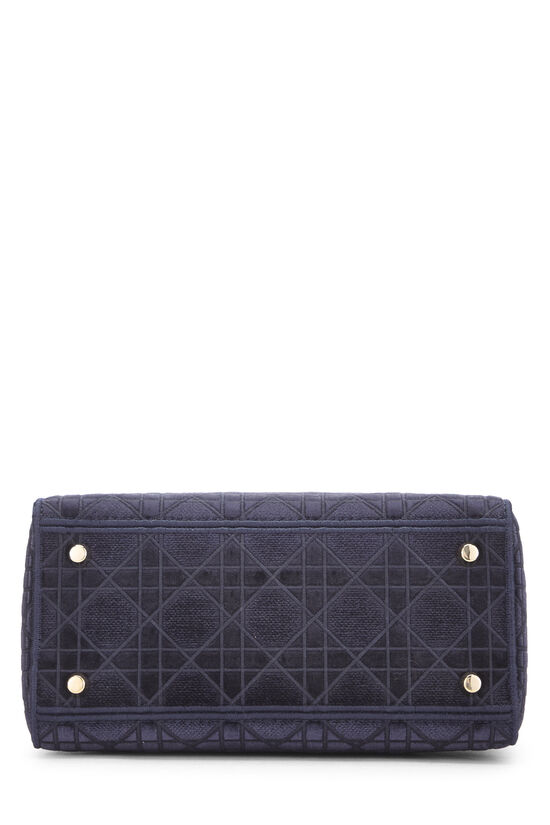 Dior Navy Velvet Lady D-Lite Bag - AAA Bags at Pochettebag
