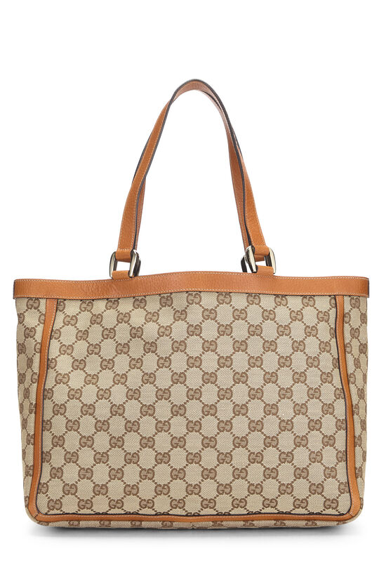 Gucci Inspired Canvas Abbey Pocket Tote Bag