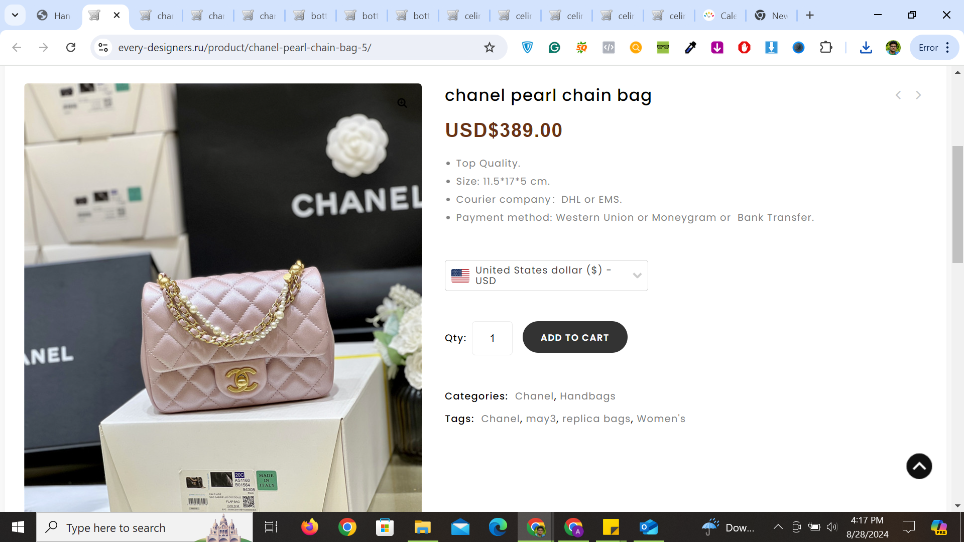 Chanel Inspired Mini Square Flap Bag