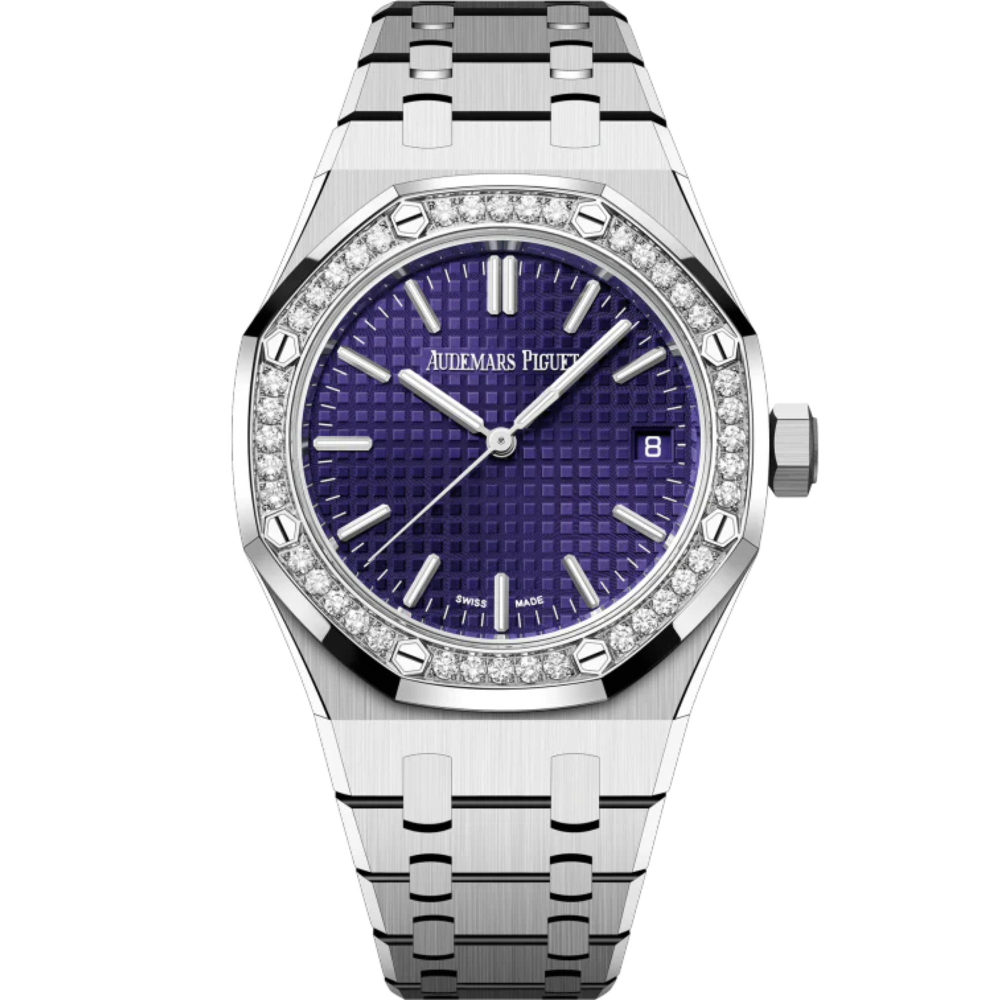 Audemars Piguet Royal Oak "Murtoli Edition" Ref. 15551BC.ZZ.1356BC.02 37MM White Gold Purple Dial with Diamond Bezel