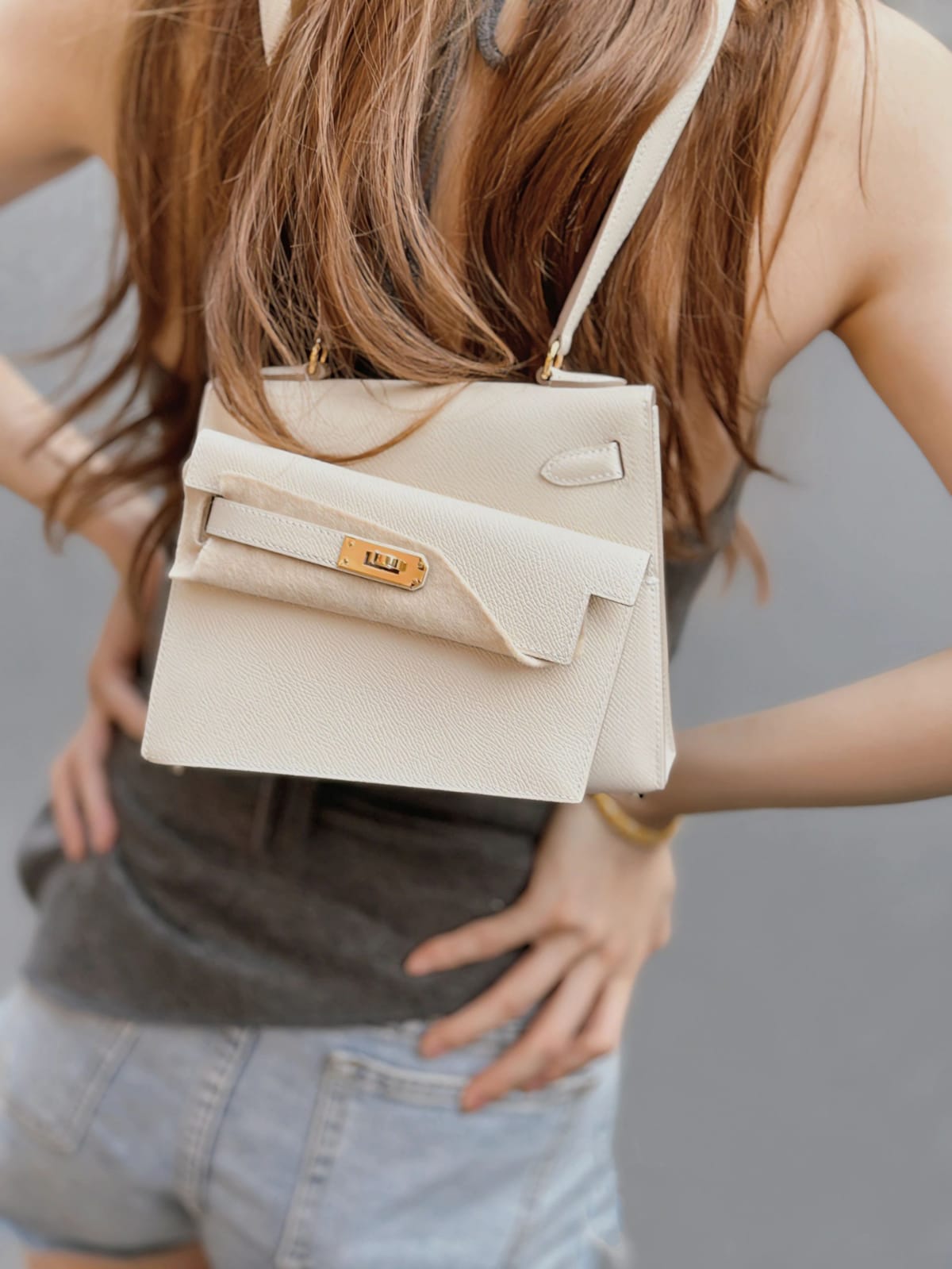 HERMES Inspired Limited Edition Kelly Bag in White