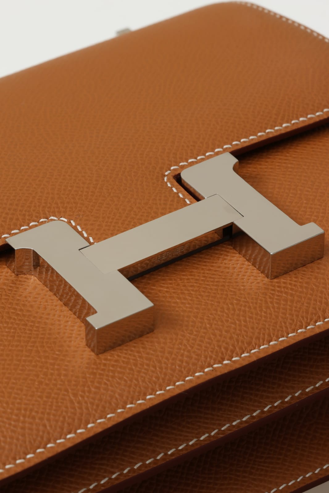 HERMES Inspired Constance 24 shoulder bag in Gold Epsom leather with Palladium hardware