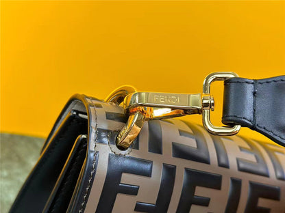 Fendi Inspired FF Logo Leather Kan U Chain Bag