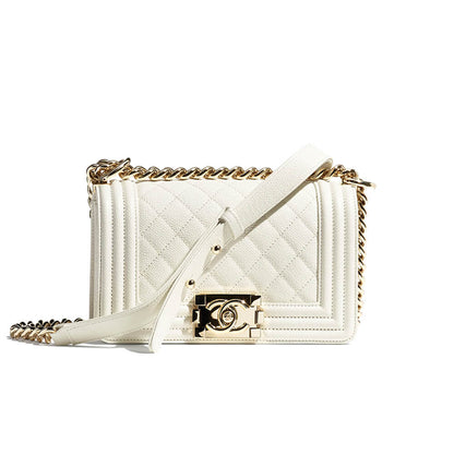 Boy Chanel inspired Bags In white - pochettereps