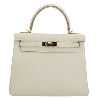 Hermes Inspired Kelly Sellier 25 Etoupe Epsom Gold Hardware