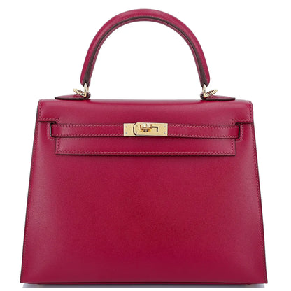 Hermes Inspired Kelly Sellier 25 Etoupe Epsom Gold Hardware