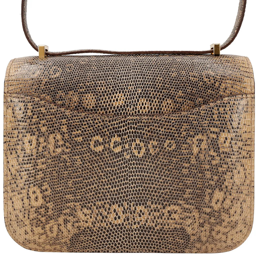 Hermes Inspired Natural Lizard Constance Bag