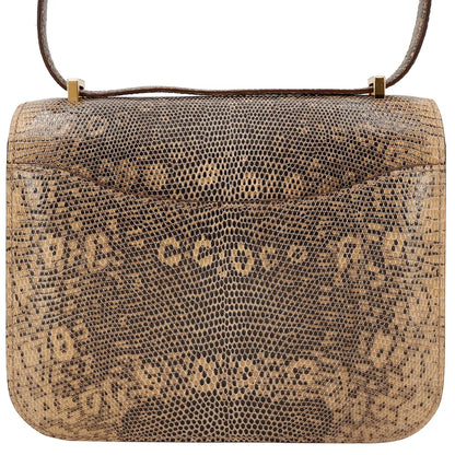 Hermes Inspired Natural Lizard Constance Bag