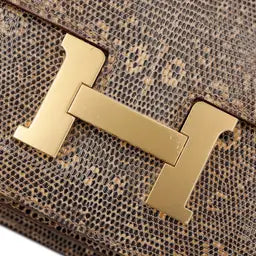 Hermes Inspired Natural Lizard Constance Bag