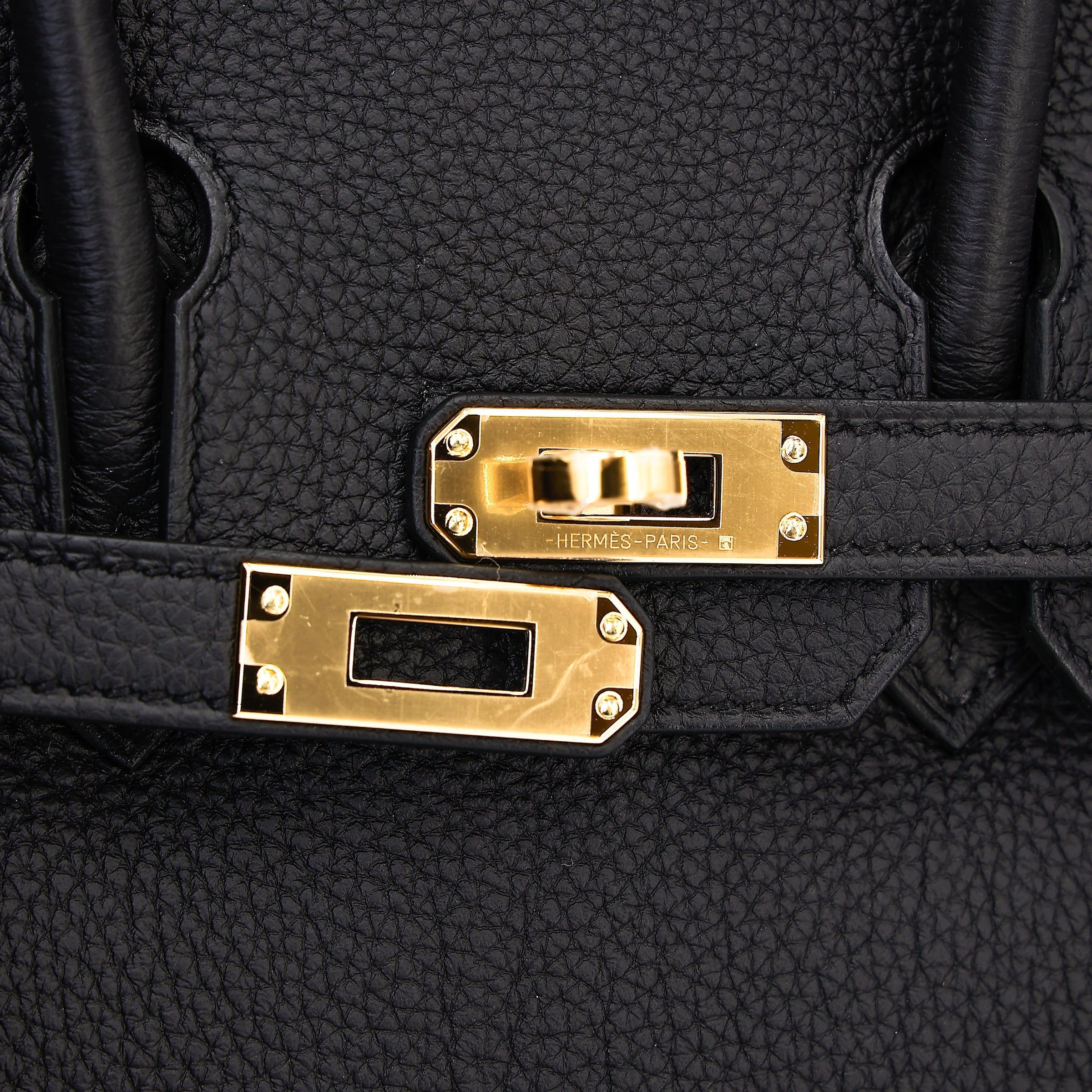 Hermes Birkin Black Togo Leather with Gold Hardware Stamp