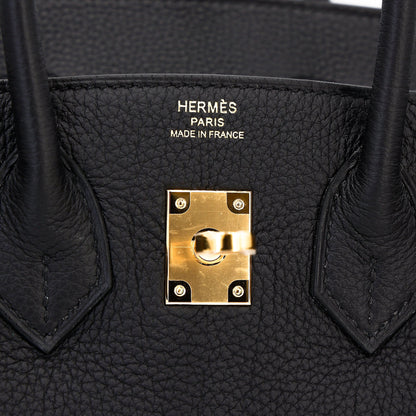 Hermes Birkin Black Togo Leather with Gold Hardware Stamp