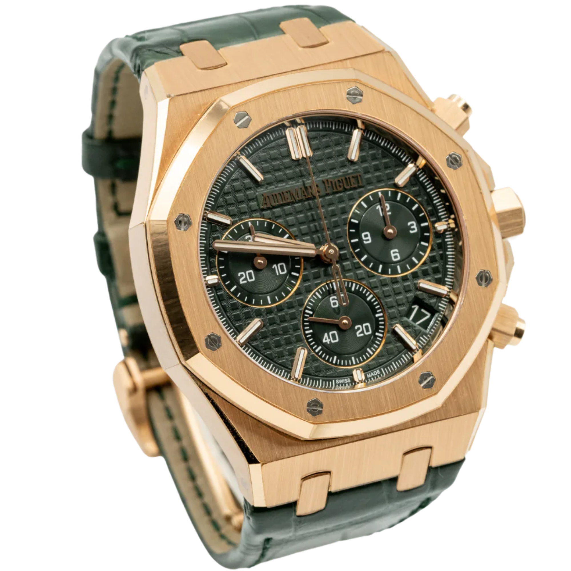 Audemars Piguet Royal Oak Ref. 26240OR.OO.D404CR.01 41mm Rose Gold Green Dial Chronograph