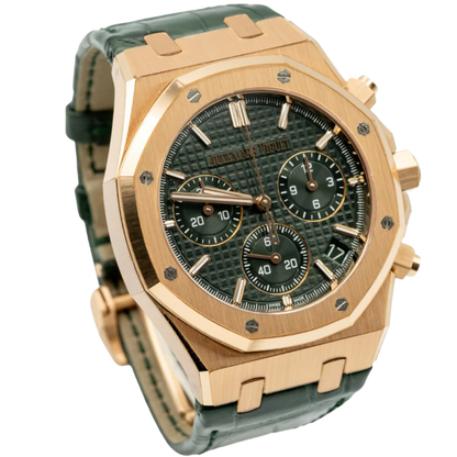 Audemars Piguet Royal Oak Ref. 26240OR.OO.D404CR.01 41mm Rose Gold Green Dial Chronograph
