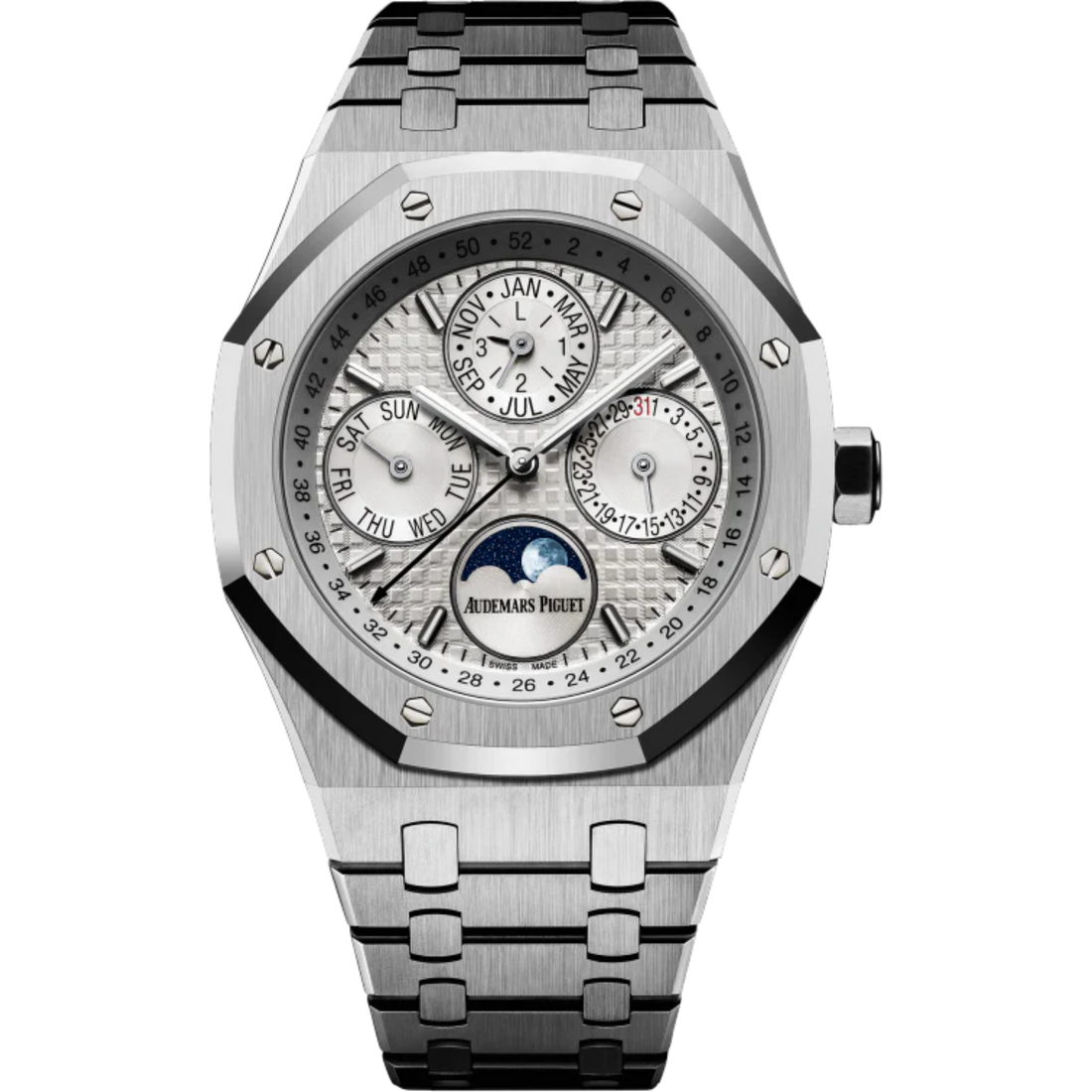 Audemars Piguet Royal Oak Ref. 26574ST.OO.1220ST.01 41MM Stainless Steel Perpetual Calendar White Dial