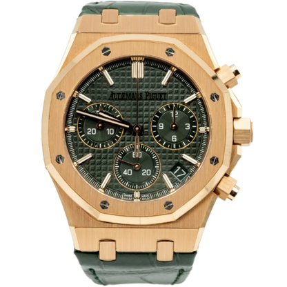 Audemars Piguet Royal Oak Ref. 26240OR.OO.D404CR.01 41mm Rose Gold Green Dial Chronograph