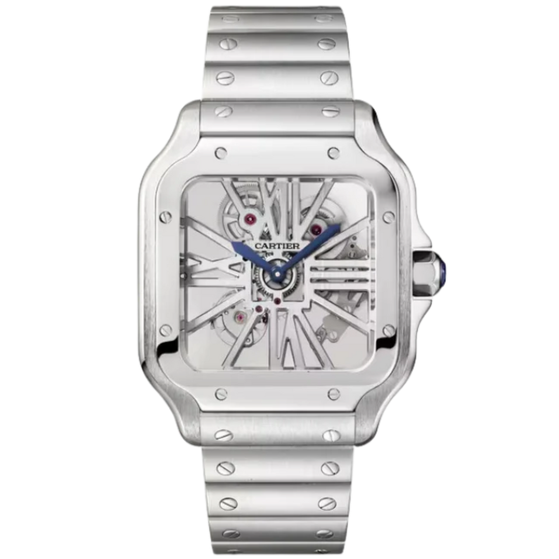 SANTOS 28 MM DE CARTIER WHITE STAINLESS STEEL