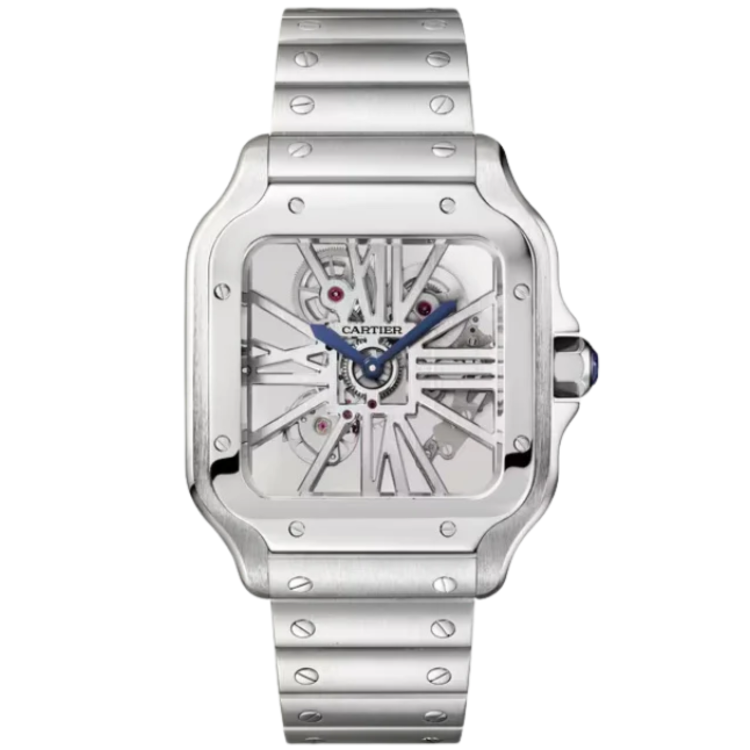 SANTOS 28 MM DE CARTIER WHITE STAINLESS STEEL