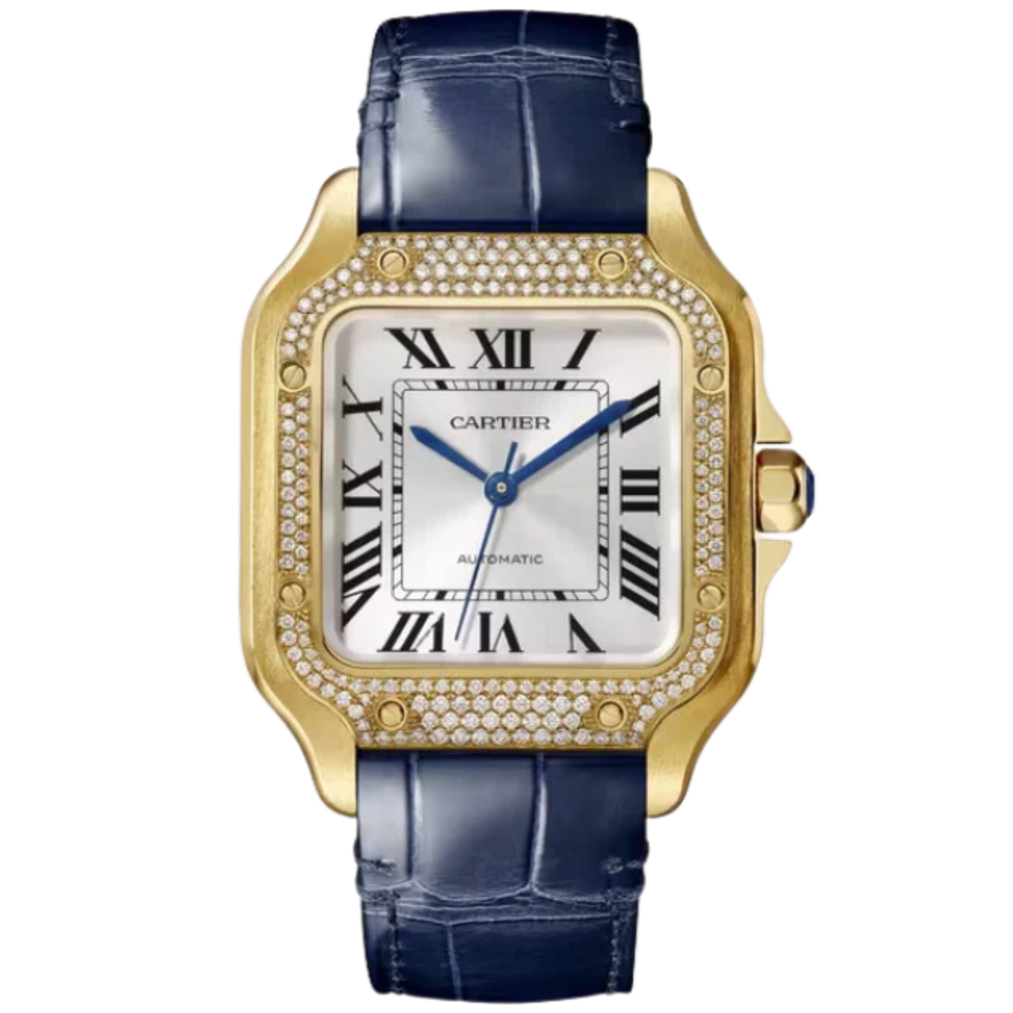 SANTOS 35 MM DE CARTIER WHITE 18K YELLOW GOLD