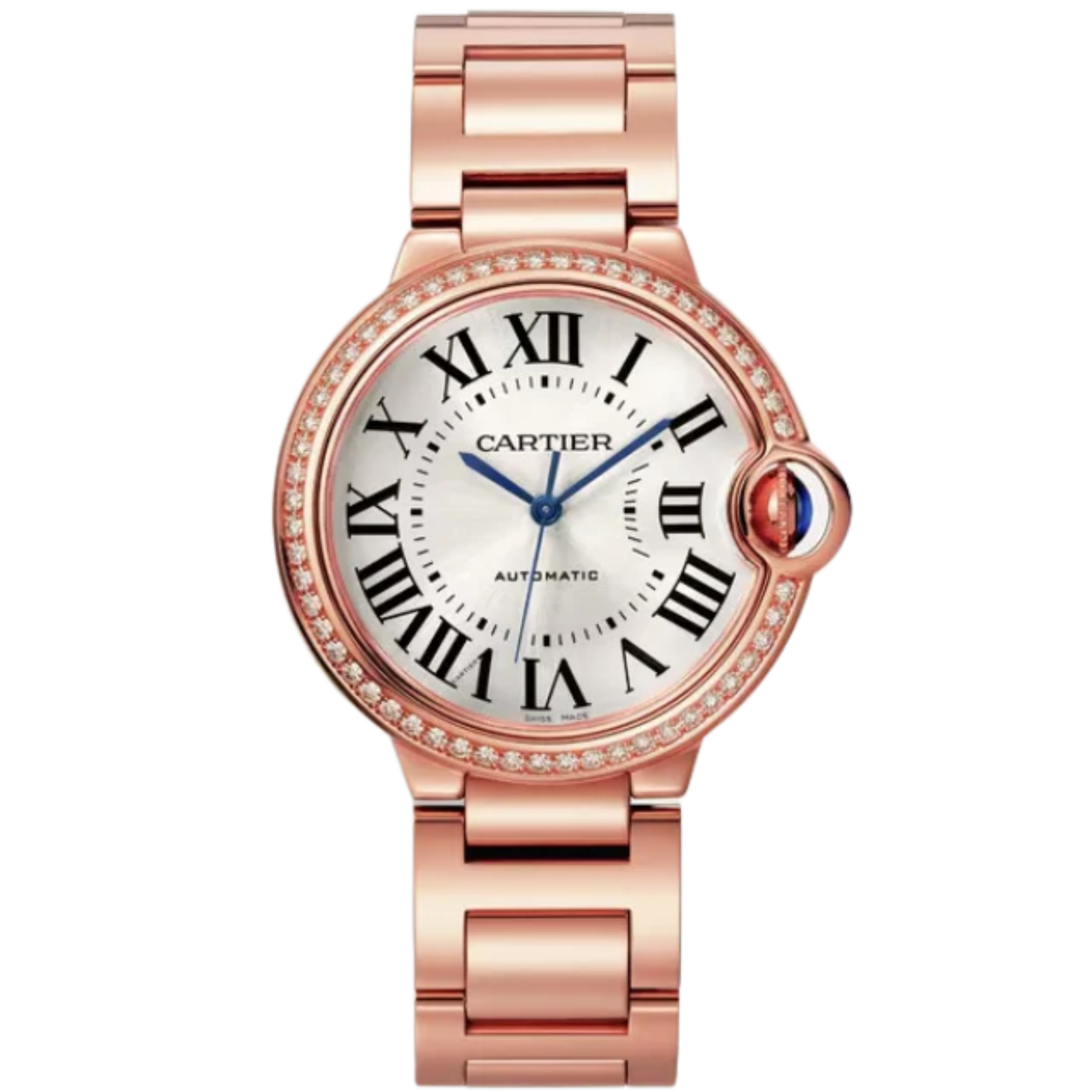 BALLON BLEU DE CARTIER 36 MM ROSED GOLD WITH SILVER SUNRAY EFFECT DIAL