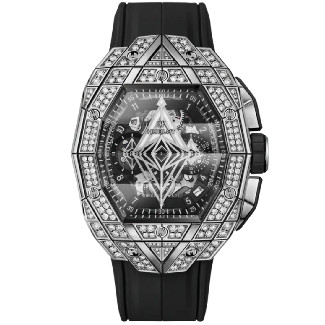 SPIRIT OF BIG BANG 42 MM SANG BLEU TITANIUM PAVÉ