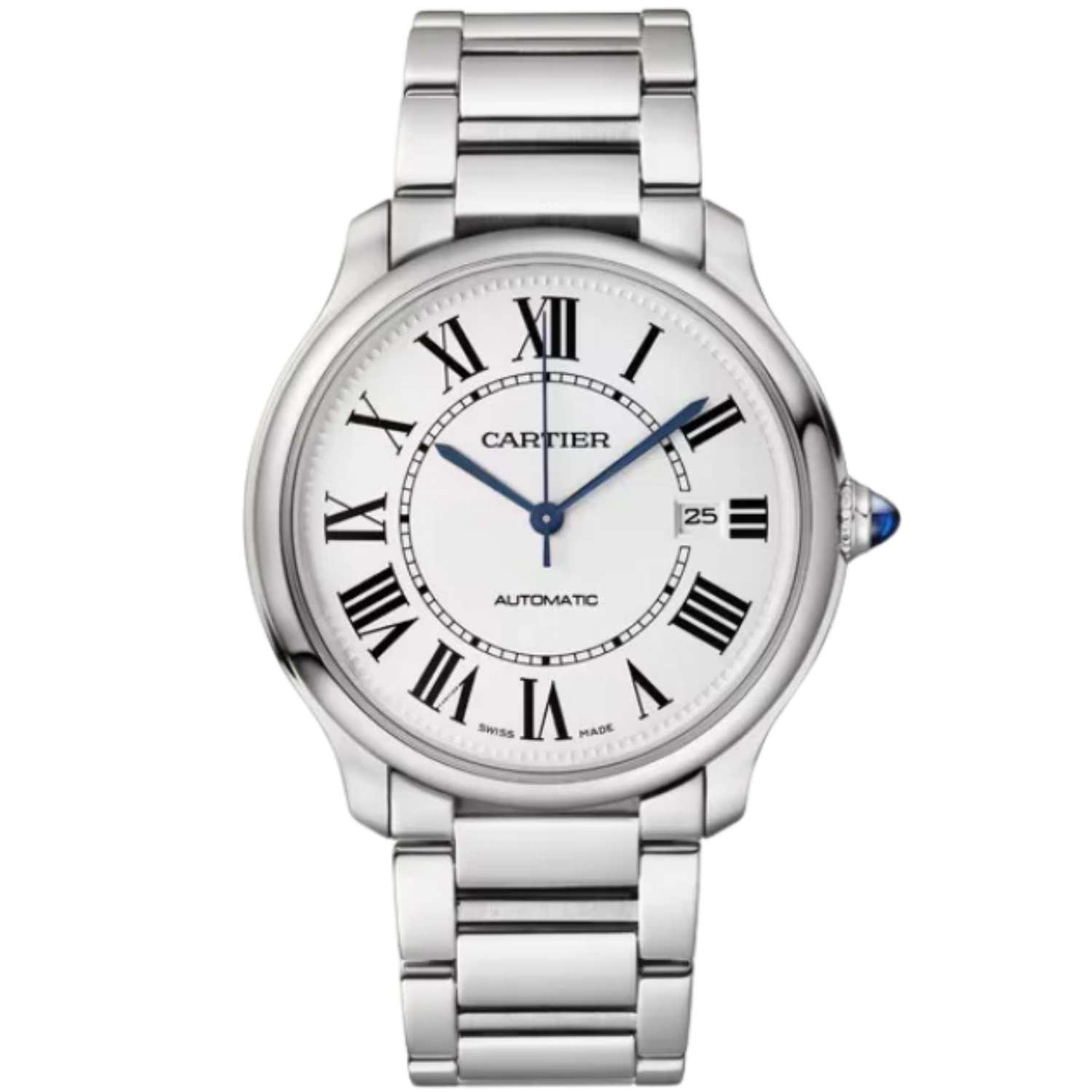 RONDE MUST DE CARTIER 40 MM STAINLESS STEEL WITH SANDBLASTED SILVER DIAL