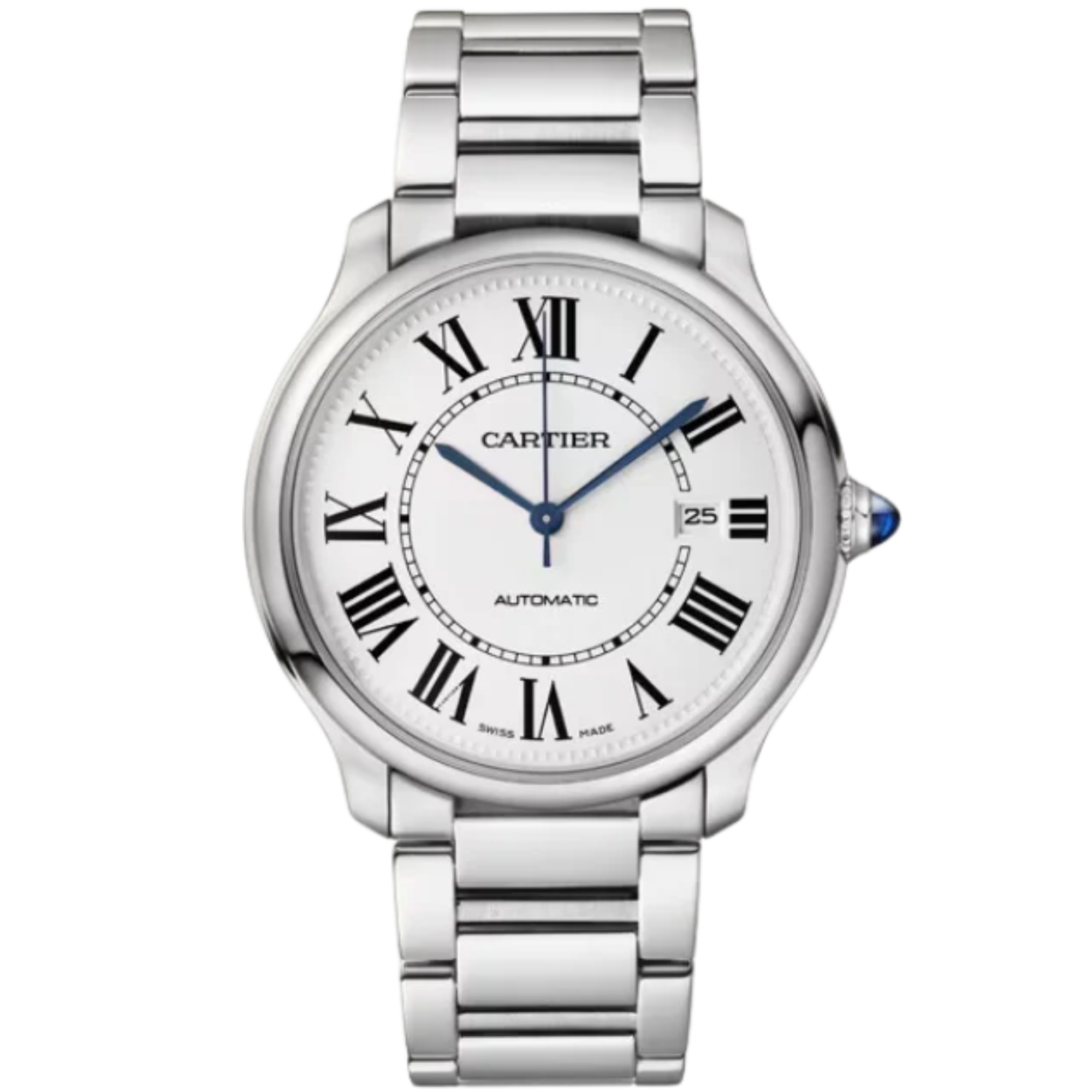 RONDE MUST DE CARTIER 40 MM STAINLESS STEEL WITH SANDBLASTED SILVER DIAL