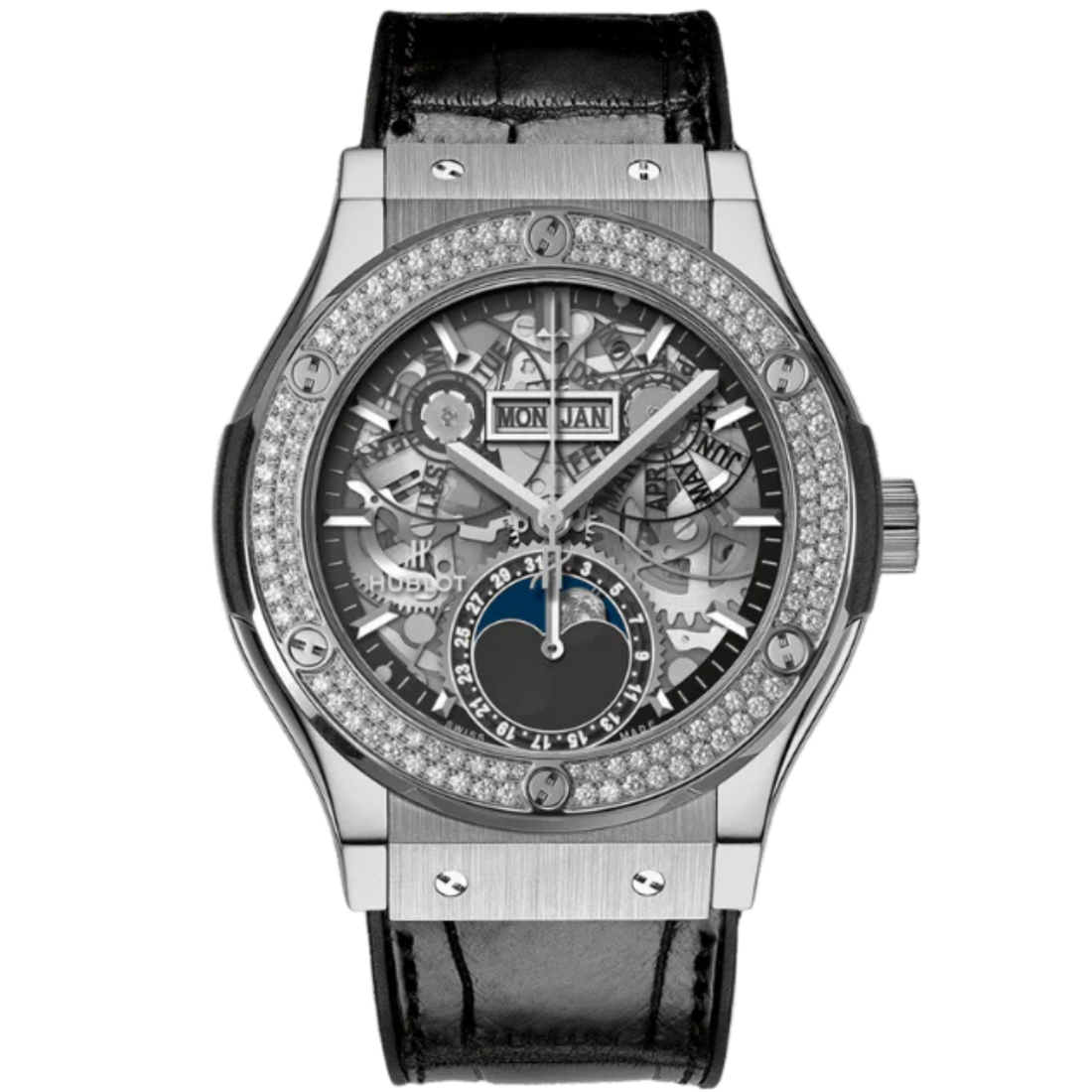CLASSIC FUSION 42 MM AEROFUSION MOONPHASE TITANIUM DIAMONDS