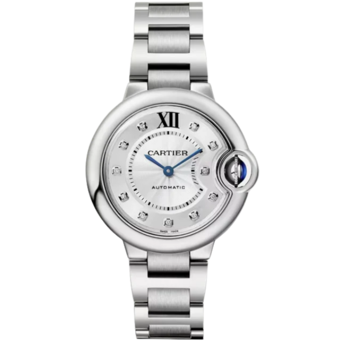 BALLON BLEU DE CARTIER 33 MM STAINLESS STEEL WITH GUILLOCHE SILVER DIAL