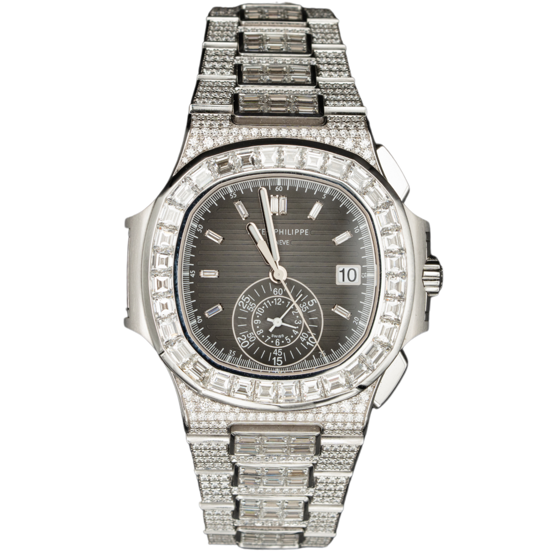Patek Philippe Nautilus Ref. 5980/1400G White Gold Chronograph Full Factory Setting