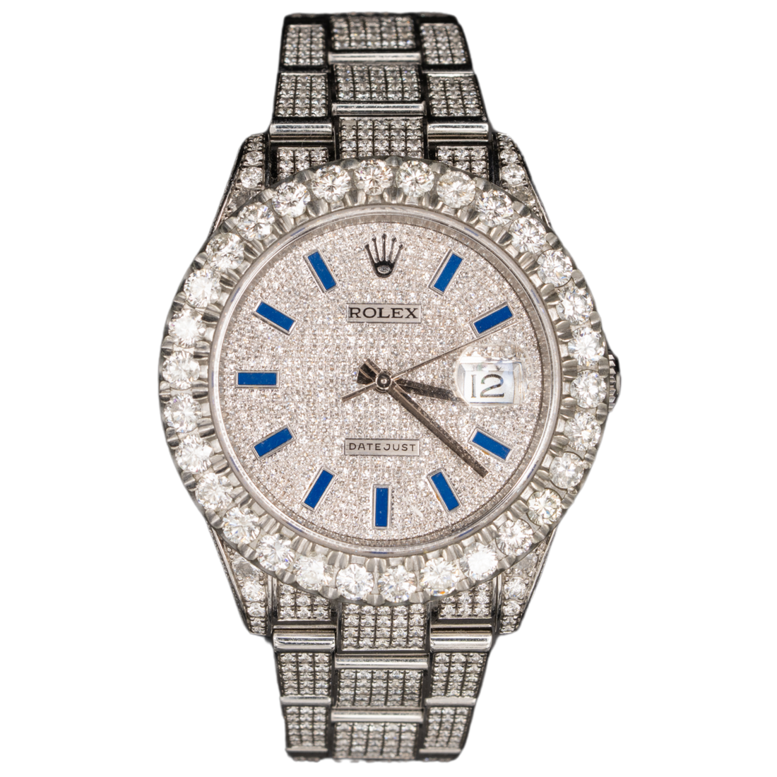 Rolex Datejust Ref. 126300 41MM BUSSDOWN with Blue Diamond Stick Markers on Oyster