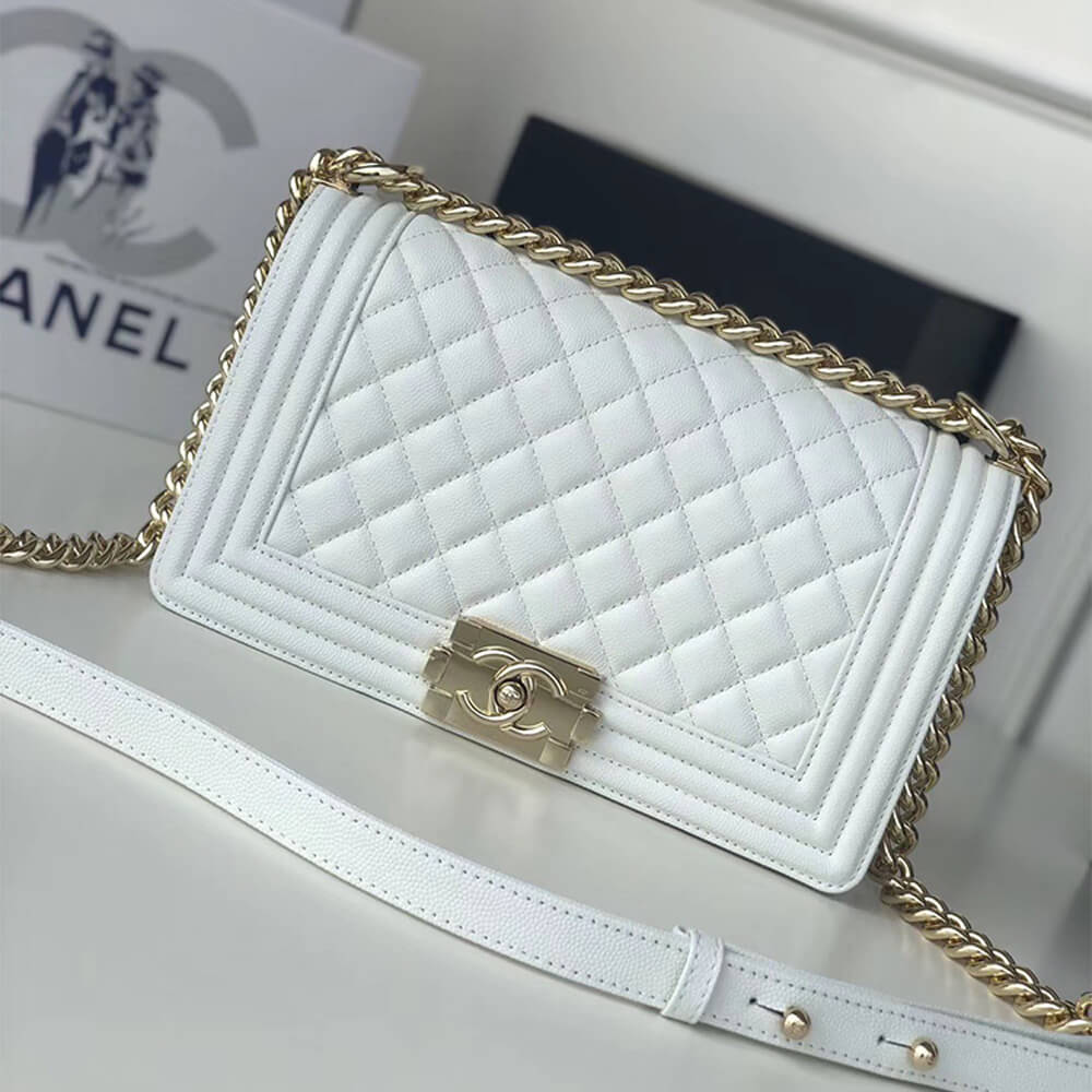 Boy Chanel inspired Bags In white - pochettereps
