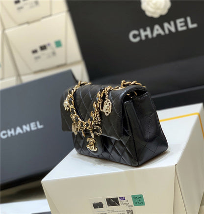 Chanel Inspired Coco Charms Mini Flap Bag