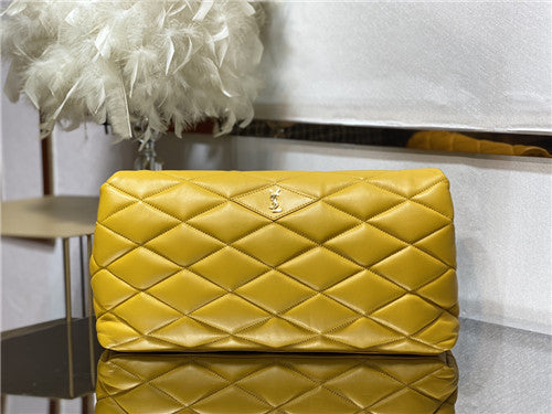 YSL Inspired Suede Puffer Clutch
