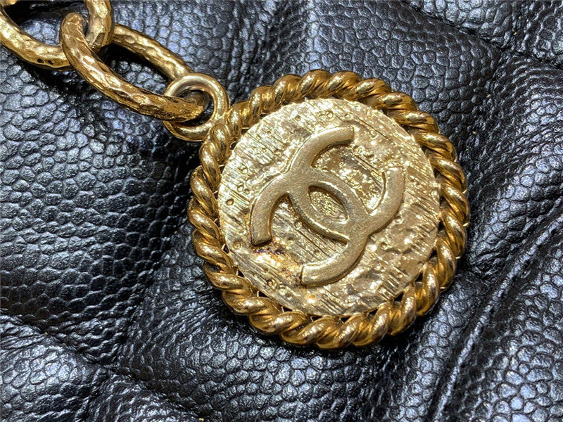 CHANEL Inspired Medallion Tote Caviar Skin Bag