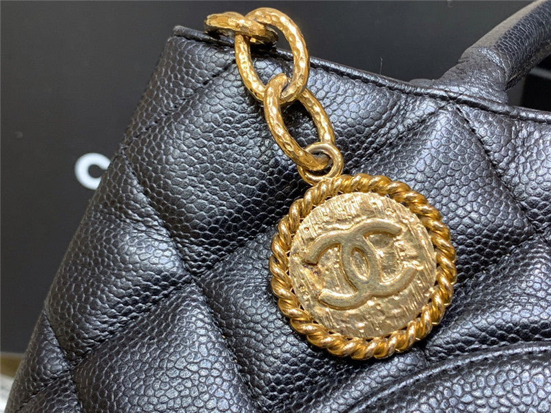 CHANEL Inspired Medallion Tote Caviar Skin Bag
