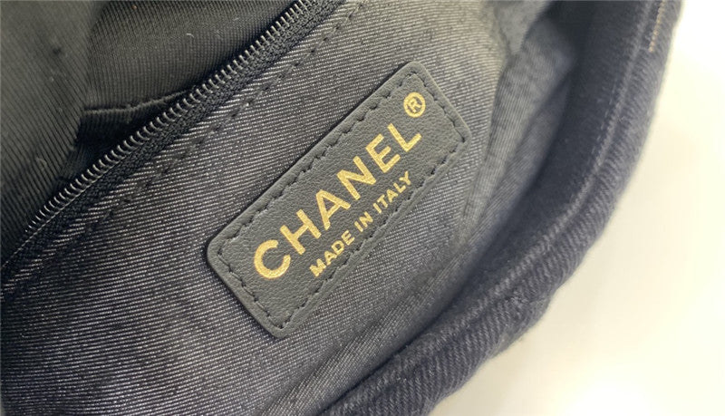 Chanel Inspired 22P Denim Script Flap Bag