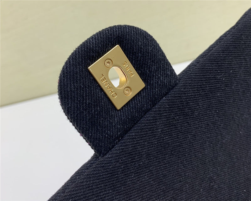 Chanel Inspired 22P Denim Script Flap Bag