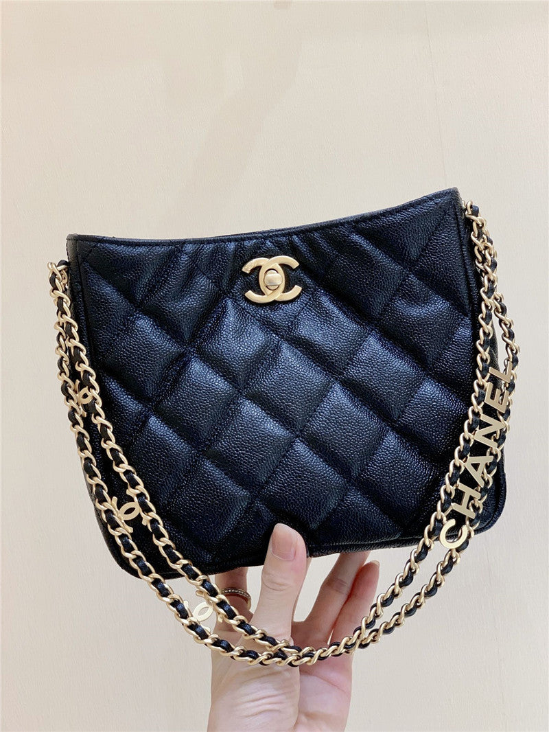 Chanel Inspired 22S Pearl Crush Sling Hobo Bag